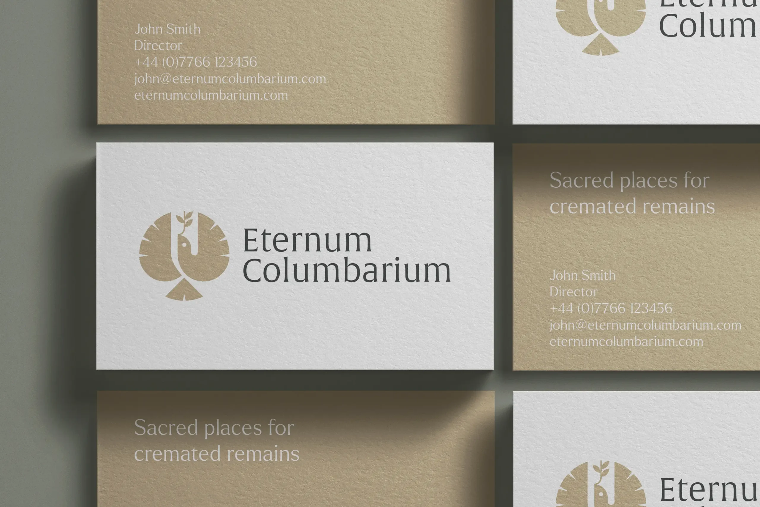 Eternum Columbarium business cards mockup